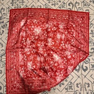 Floral Red and White Scarf